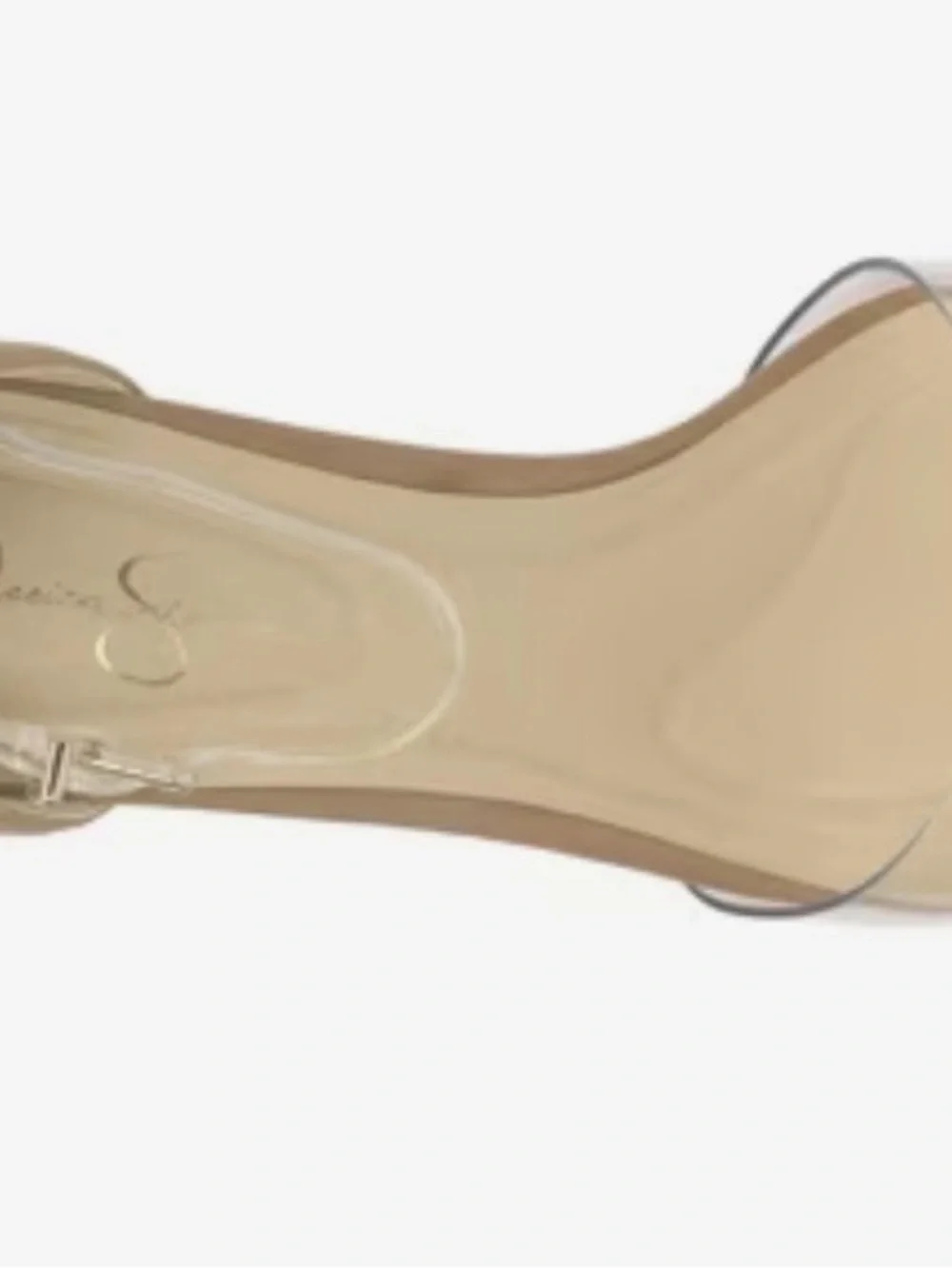 NEW Jessica Simpson Daisile Pump Nude Clear-Strap Stiletto Sandals Sz 8.5